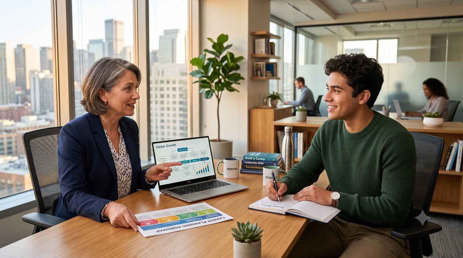 One-on-one career mentorship helping students achieve professional success